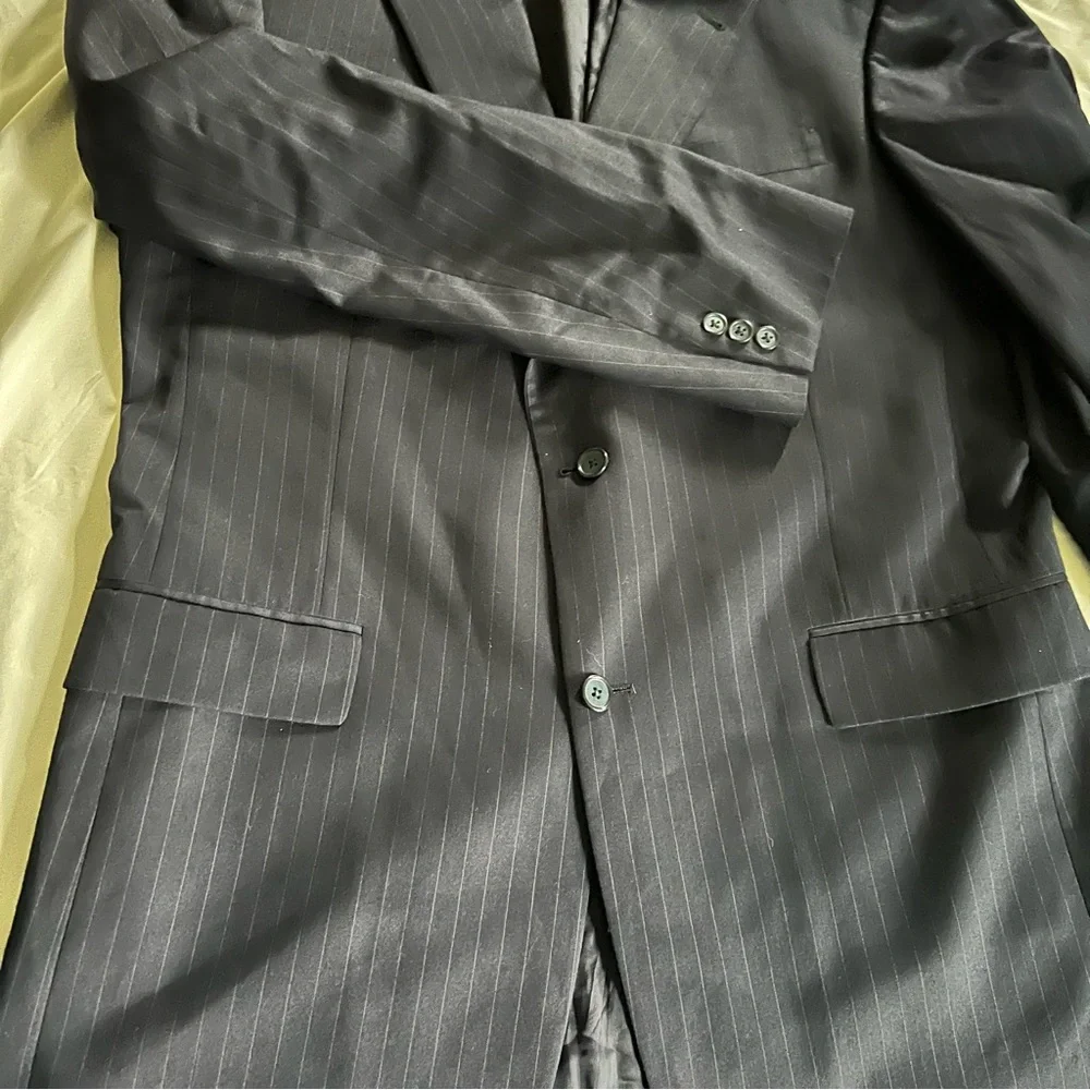 Hart Schaffner Marx Navy Pinstripe Blazer 42L